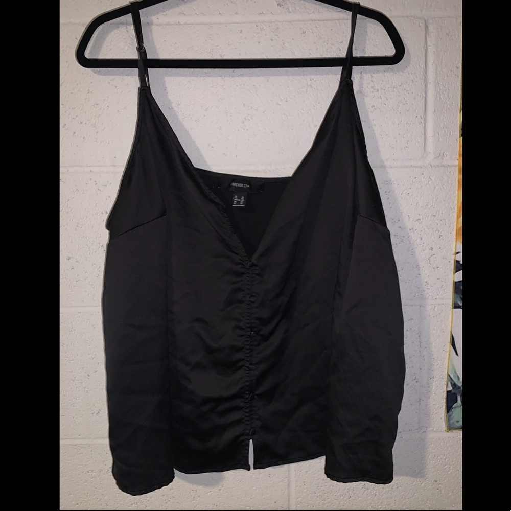 Black satin like tank top